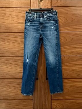 American Eagle Outfitters Relaxed Straight Dark Wash Distressed Mens Jeans 28X34
